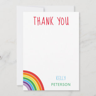 Vielen Dank Personalisiert Rainbow Kids Party Dankeskarte