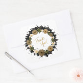 Vielen Dank, Personalisierte Blume Postage Quadratischer Aufkleber (Umschlag)