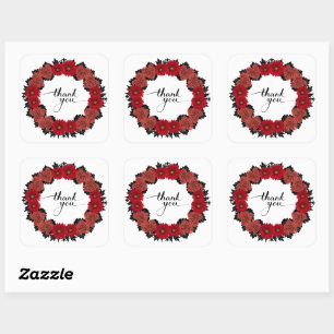 Vielen Dank, Personalisierte Blume Postage Quadratischer Aufkleber