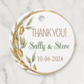 Vielen Dank, personalisierte Gastgeschenk Hochzeit Geschenkanhänger (Vorderseite)