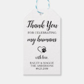 Vielen Dank Personalisierte Hunde Leckerei Gastges Geschenkanhänger (Vorderseite)