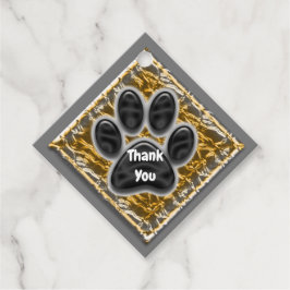 Vielen Dank Pet Caregiver Gold Silver Paw Print Geschenkanhänger