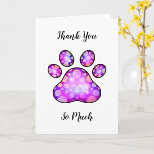 Vielen Dank Pet Dog Paw Watercolor Card Karte