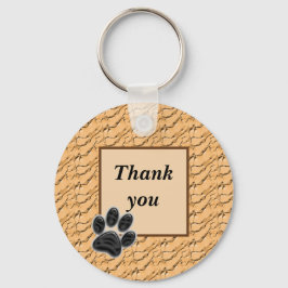 Vielen Dank Pet Sitter Paw Print Light Brown Schlüsselanhänger