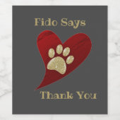 Vielen Dank Pet Sitter Paw Print Wertschätzung Weinetikett (Einzelnes Label)