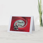 Vielen Dank Pet Sitter Red Swirl Abstrakt Paw Prin Karte (Vorderseite)