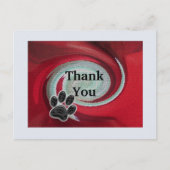 Vielen Dank Pet Sitter Red Swirl Tierpaw Print Postkarte (Vorderseite)