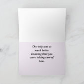 Vielen Dank Pet Sitter Reich Lila mit Paw Print Karte (Innenseite)