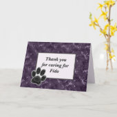Vielen Dank Pet Sitter Reich Lila mit Paw Print Karte (Gelbe Blume)