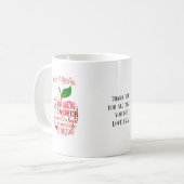 Vielen Dank phantastisch Lehrer Rot Wort Kunst Apf Kaffeetasse (Vorderseite Links)