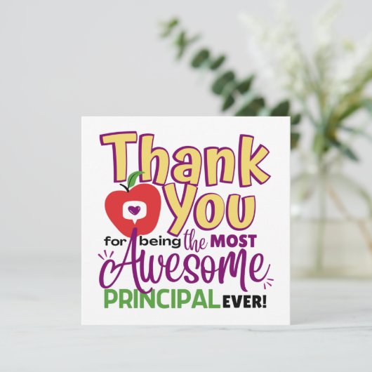 Vielen Dank Phantastisch Principal Karte (Stehend Vorderseite)