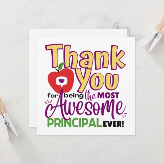 Vielen Dank Phantastisch Principal Karte (Vorderseite/Rückseite Beispiel)