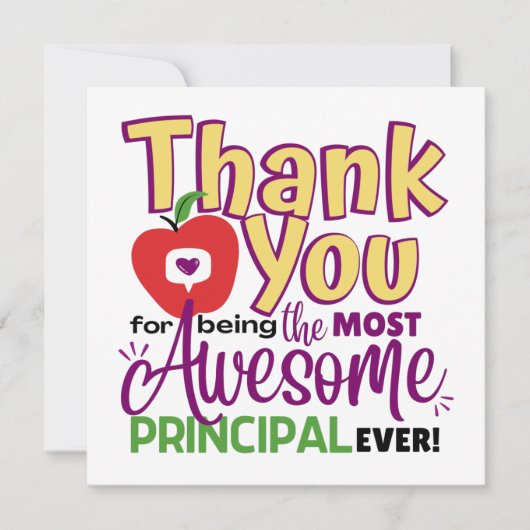 Vielen Dank Phantastisch Principal Karte (Vorderseite)