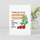 Vielen Dank Phantastisch Teacher Dankeskarte (Stehend Vorderseite)