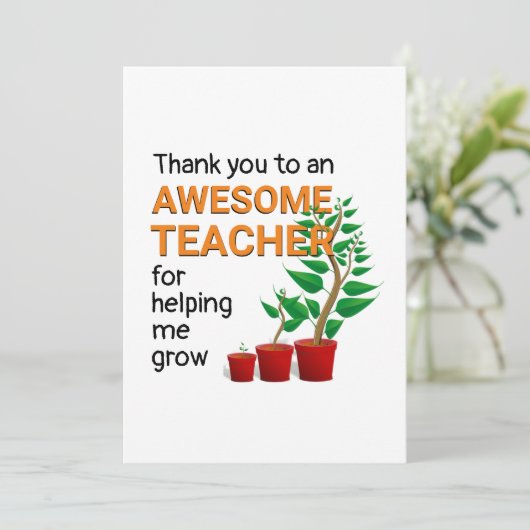 Vielen Dank Phantastisch Teacher Dankeskarte (Stehend Vorderseite)