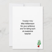 Vielen Dank Phantastisch Teacher Dankeskarte (Rückseite)