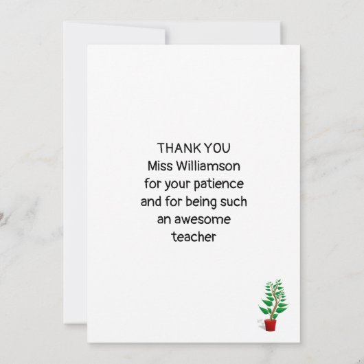 Vielen Dank Phantastisch Teacher Dankeskarte (Rückseite)