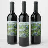Vielen Dank Pine Tree Berries Nature Wertschätzung Weinetikett (Flaschen)