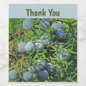 Vielen Dank Pine Tree Berries Nature Wertschätzung Weinetikett (Einzelnes Label)