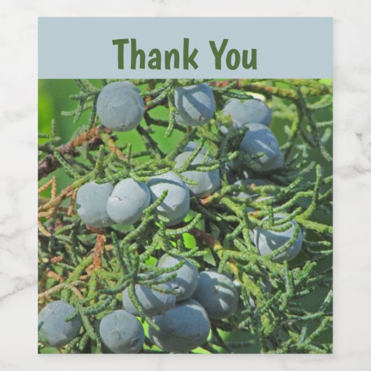 Vielen Dank Pine Tree Berries Nature Wertschätzung Weinetikett (Einzelnes Label)