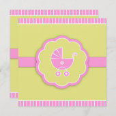 Vielen Dank Pink Baby Dusche Flat Card Einladung (Vorne/Hinten)