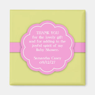Vielen Dank Pink Baby Shower Fevor Magnet