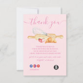 Vielen Dank Pink Baking & Cooking Utensil Bäckerei Dankeskarte (Vorderseite)