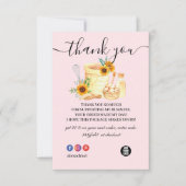 Vielen Dank Pink Baking & Cooking Utensil Bäckerei Dankeskarte (Vorderseite)