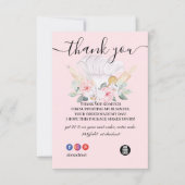 Vielen Dank Pink Baking & Cooking Utensil Bäckerei Dankeskarte (Vorderseite)