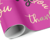 Vielen Dank Pink Berry Gold Caligraphy Script Gefa Geschenkpapier (Rolleneckpunkt)