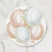 Vielen Dank Pink & Blue Balloon Gender Reveal Geschenkanhänger (Rückseite)