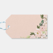 Vielen Dank - Pink Blush Blume Geometrisch Geschenkanhänger (Rückseite Horizontal)