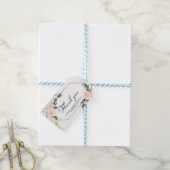 Vielen Dank - Pink Blush Blume Geometrisch Geschenkanhänger (Mit Garn)