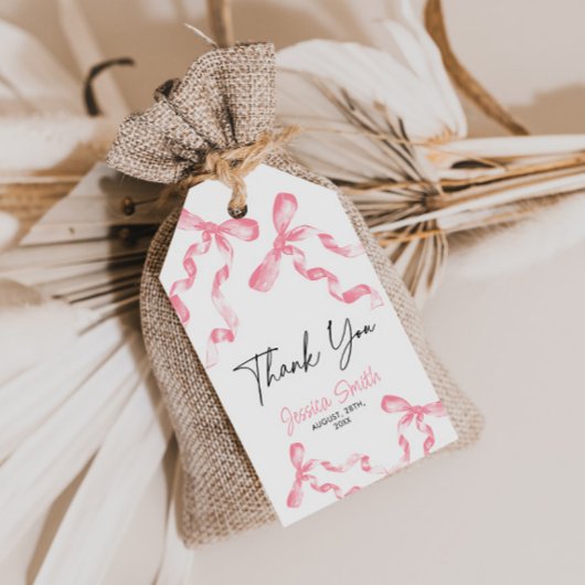 Vielen Dank Pink Bow Geschenkmarke Geschenkanhänger