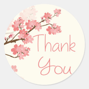 Vielen Dank Pink Cherry Blossom Floral Stickers
