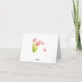 Vielen Dank Pink Day Tulips Floral Notecard - Blan Dankeskarte (Rückseite)