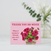 Vielen Dank Pink Floral Postcard Postkarte (Stehend Vorderseite)