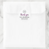 Vielen Dank Pink Glitzer Script Name Logo Weiß Runder Aufkleber (Tasche)