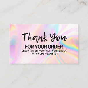 Vielen Dank Pink Holographic instagramm Discount Visitenkarte