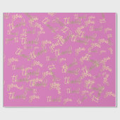 Vielen Dank Pink Kraft Gold Wedding Geburtstag Geschenkpapier (Flach)