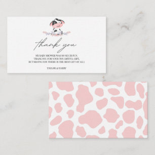 Vielen Dank Pink Kuh Rustic Country Girl Baby Dusc Begleitkarte