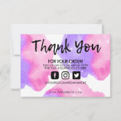 Vielen Dank Pink Lila Watercolor Media Insert (Vorderseite)