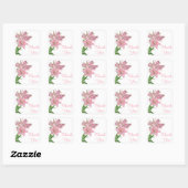 Vielen Dank, Pink Lily Floral Sticker / Siegel (Blatt)