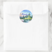 Vielen Dank Pink Mountain Round Aufkleber (Tasche)