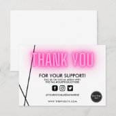 Vielen Dank Pink Neon Trendy Custom Media Insert (Vorne/Hinten)