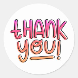 Vielen Dank Pink Orange Gradient Danke für Ihr Ges Runder Aufkleber