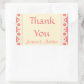 Vielen Dank Pink Personalisiert Dot Wedding Sticke Rechteckiger Aufkleber (Tasche)