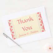 Vielen Dank Pink Personalisiert Dot Wedding Sticke Rechteckiger Aufkleber (Umschlag)