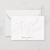 Vielen Dank Pink Script Calligraphy Simple Classy Mitteilungskarte (Vorderseite)