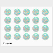Vielen Dank Pink Script Name Custom Logo Holograph Runder Aufkleber (Blatt)